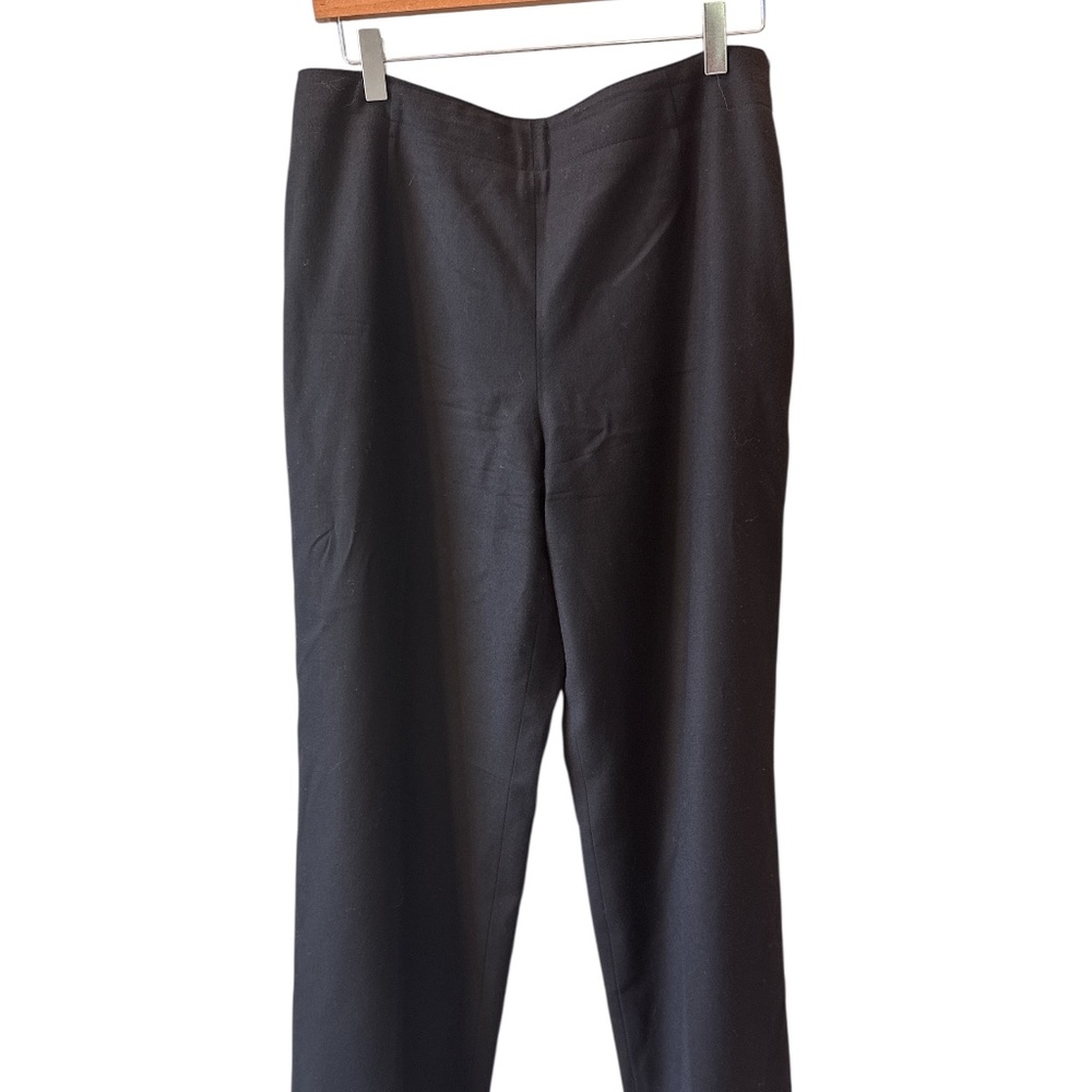 Vintage Talbots Pants 12 Wool Wide Leg Minimalist Trouser Career Classic Black‎